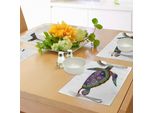 Abakuhaus Tovagliette Psichedeliche, Tartaruga Marina Con Tatuaggi Ornamentali Colorati Su Opera D'arte Animale, Tiscjdeco In Tessuto Resistente Al Colore Per La Sala Da Pranzo E La Cucina, Arancione Viola Rosa