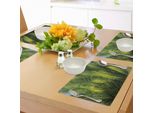 Tovagliette Abakuhaus Con Motivo Palma, Foglie Di Palma E Piante Tropicali, Tema Bosco, Immagine Esotica E Naturale, Decorazione Da Tavola In Tessuto Resistente Al Lavaggio Per Sala Da Pranzo E Cucina, Verde