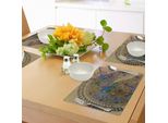 Tovagliette Abakuhaus Unicorno, Design Autentico Con Creature Simili A Cavalli E Motivi Tribali Orientali, Tiscjdeco In Tessuto Resistente Ai Colori Per La Sala Da Pranzo E La Cucina, Multicolore
