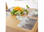 Abakuhaus Tovagliette Rustiche, Pini Nella Foresta Su Uno Sfondo Nebbioso Ombre, Grafica Avventura Con Animali, Tiscjdeco In Tessuto Resistente Al Lavaggio Per La Sala Da Pranzo E La Cucina, Taupe Caldo