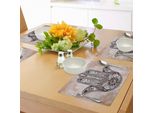 Tovagliette Abakuhaus Hamsa, Mano Di Fatima In Stile Grunge Mandala Con Occhio Malvagio Arte Religiosa Mistica Orientale, Tiscjdeco In Tessuto Resistente Al Lavaggio Per Sala Da Pranzo E Cucina, Marrone E Crema