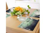 Abakuhaus Tovagliette Fantasia, Mondo Sottomarino Con Alberi, Rocce, Onde E Riflessi Del Sole Arte Digitale, Tiscjdeco In Tessuto Resistente Ai Colori Per La Sala Da Pranzo E La Cucina, Verde