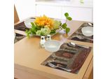 Abakuhaus Tovagliette Gotiche, Trono Del Re In Stile Vintage, Tema Architettonico Medievale Con Candelabri, Tiscjdeco In Tessuto Resistente Al Lavaggio Per La Sala Da Pranzo E La Cucina, Grigio Bordeaux