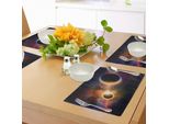 Tovagliette Abakuhaus Space, Pianeta Nella Via Lattea Dark Nebula Gas Cloud Celestial Eclipse Galaxy Theme, Tiscjdeco In Tessuto Resistente Ai Colori Per La Sala Da Pranzo E La Cucina, Multicolore