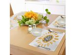 Abakuhaus Tovagliette, Acquerello - Vita Calda E Soleggiata - Elemento Divertente - Stampa - Tiscjdeco In Tessuto Resistente Al Colore Per La Sala Da Pranzo E La Cucina, Arancione E Nero
