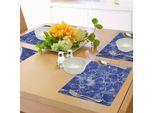 Tovagliette In Marmo Abakuhaus, Marmo Metamorfico Con Vivaci Frammenti E Venature Design Moderno In Pietra Calcarea, Tiscjdeco In Tessuto Resistente Al Colore Per La Sala Da Pranzo E La Cucina, Blu