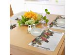 Abakuhaus Tovagliette Peacock, Piume Di Pavone Mistiche E Colorate, Vivaci Icone Universali, Tema Boemo, Tiscjdeco In Tessuto Resistente Al Colore Per La Sala Da Pranzo E La Cucina, Multicolore