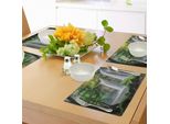 Tovagliette Abakuhaus Con Motivo Cascata, Stampa Surreale Con Cascata Nel Paradisiaco Parco Nazionale Esotico Dell'asia Settentrionale, Tiscjdeco In Tessuto Resistente Al Lavaggio Per La Sala Da Pranzo E La Cucina, Bianco Verde