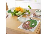 Abakuhaus Tovagliette Ying Yang, Fiori E Foglie Simbolo Zen Asiatico Ying Yang Tipo Di Fiore Margherite Girasoli, Tiscjdeco In Tessuto Resistente Al Lavaggio Per La Sala Da Pranzo E La Cucina, Multicolore