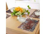 Abakuhaus Tovagliette Vittoriane, Motivi Floreali Classici Vittoriani Autentici E Motivi Tribali Etnici Mandala, Tiscjdeco In Tessuto Resistente Al Lavaggio Per La Sala Da Pranzo E La Cucina, Multicolore