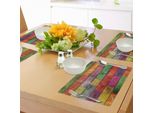 Abakuhaus Tovagliette Rustiche, Colore Chiaro, Diverse Fessure Verticali Uniformi Nel Legno Da Costruzione, Tiscjdeco In Tessuto Resistente Al Colore Per La Sala Da Pranzo E La Cucina, Multicolore