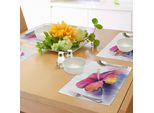 Tovagliette Abakuhaus Con Motivo Floreale, Stampa Grafica Con Petali Di Fiori Romantici Dai Colori Pastello E Astratti, Motivo Floreale, Decorazione Da Tavola In Tessuto Resistente Al Lavaggio Per Sala Da Pranzo E Cucina, Multicolore