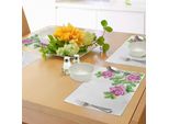Abakuhaus Tovagliette Acquerello Con Motivi Floreali, Pittoresche Figure Di Rose Glamour Dall'effetto Crepato, Arte Naturale, Decorazioni Da Tavola In Tessuto Resistente Ai Colori Per La Sala Da Pranzo E La Cucina, Verde Rosa