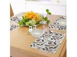 Abakuhaus Tovagliette Con Piume, Collezione Di Tipi Di Piume In Tonalità Chiare Con Spruzzi Di Grigio Stampa Immagine, Tiscjdeco In Tessuto Resistente Al Lavaggio Per La Sala Da Pranzo E La Cucina, Multicolore