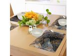Abakuhaus Tovagliette Unicorno, Profilo Unicorno Fiabesco Con Mandala Etnico Circolare E Motivo Floreale Boho, Decorazione Da Tavola In Tessuto Resistente Ai Colori Per La Sala Da Pranzo E La Cucina, Multicolore