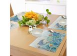 Abakuhaus Tovagliette Con Motivi Marini, Delfini, Pesci E Stelle Marine In Stile Cartone Animato, Stampa Estiva Con Motivi Marini, Decorazioni Da Tavola In Tessuto Resistente Al Lavaggio Per Sala Da Pranzo E Cucina, Multicolore