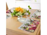 Abakuhaus Tovagliette Rustiche, Bouquet Di Ranuncoli Su Sfondo Di Legno, Composizione Floreale Con Rose, Motivo Primaverile, Decorazioni Da Tavola In Tessuto Resistente Al Lavaggio Per Sala Da Pranzo E Cucina, Multicolore