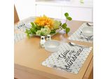 Abakuhaus Tovagliette Con Citazioni, Citazioni Motivazionali E Soleggiante Stampa Ispiratrice Gocce Di Pioggia Colorate Su Sfondo, Tovagliette Decorative In Tessuto Resistente Al Lavaggio Per La Sala Da Pranzo E La Cucina, Senape Bianco