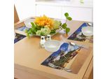 Tovagliette Abakuhaus Con Motivo Palma, Relax Tropicale Sulla Spiaggia Immerso Nella Natura, Frutta Esotica E Noci Di Cocco, Stampa Con Vista Sul Mare, Decorazione Da Tavola In Tessuto Resistente Al Lavaggio Per Sala Da Pranzo E Cucina, Verde Marrone