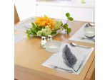 Tovagliette Abakuhaus Grigie, Immagine Di Una Penna D'oca Classica Antica Datata Con Motivi A Foglia Su Un Lato, Decorazione Da Tavola In Tessuto Resistente Al Lavaggio Per La Sala Da Pranzo E La Cucina, Nero Grigio