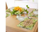 Abakuhaus Tovagliette Inquietanti, Figura Rotonda Raccapricciante Con Colori Frattali Saturi E Motivi Spaventosi Sbiaditi, Tessuto Lavabile E Resistente Al Lavaggio Per Sala Da Pranzo E Cucina, Verde Marrone