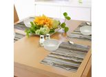 Tovagliette In Marmo Abakuhaus, Marmo Onice Linee Verticali A Tema E Strisce Sfumate In Stampa Color Terra, Tiscjdeco In Tessuto Resistente Al Colore Per La Sala Da Pranzo E La Cucina, Marrone Senape