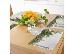 Abakuhaus Tovagliette Natalizie, Rami Di Abete Sempreverde Con Pigne Natalizie Holly Culture Design, Decorazioni Da Tavola In Tessuto Resistente Al Lavaggio Per La Sala Da Pranzo E La Cucina, Verde Marrone