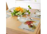 Tovagliette Abakuhaus Per Bambine, Figura Di Bambina Con Fiori E Foglie, Motivo Floreale Astratto A Tema Primaverile, Decorazione Da Tavola In Tessuto Resistente Al Lavaggio Per Sala Da Pranzo E Cucina, Grigio Bianco Arancione