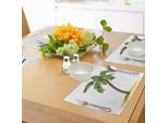 Tovagliette Abakuhaus Con Motivo Palma, Immagine Caricaturale Di Palma, Piante Tropicali E Sabbia, Tranquillità, Natura, Fogliame, Stampa, Tiscjdeco In Tessuto Resistente Al Lavaggio Per Sala Da Pranzo E Cucina, Verde Marrone
