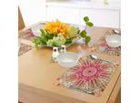 Tovagliette Abakuhaus Batik, Motivo Batik Gradient Circle Con Pieghe Spettrali E Macchie Distressate, Stampa Immagine, Tiscjdeco In Tessuto Resistente Al Lavaggio Per Sala Da Pranzo E Cucina, Marrone Rosso