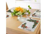 Tovagliette Natalizie Abakuhaus, Decorazioni Natalizie Con Motivo Abete E Ornamenti Classici A Tema Capodanno, Tiscjdeco In Tessuto Resistente Ai Colori Per Sala Da Pranzo E Cucina, Multicolore