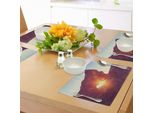 Tovagliette Abakuhaus Gorge, Riflessi Del Sole Su Una Vecchia Grotta Formata Da Una Piccola Scogliera Regione Calda Artefatto Fotografia, Tiscjdeco In Tessuto Resistente Al Colore Per La Sala Da Pranzo E La Cucina, Arancione