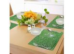 Tovagliette Abakuhaus Wald, Sun Con Rami E Foglie Design Rurale Rilassante, Tranquillo E Sereno, Tiscjdeco In Tessuto Resistente Al Colore Per La Sala Da Pranzo E La Cucina, Verde