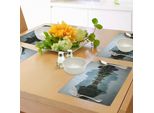 Tovagliette Giapponesi Abakuhaus, Ponte Del Parco Nazionale Giapponese Riflessi Della Montagna Sulla Foto Del Paesaggio Lacustre, Tiscjdeco In Tessuto Resistente Al Colore Per La Sala Da Pranzo E La Cucina, Multicolore