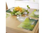 Abakuhaus Tovagliette Con Motivi Floreali, Stampa A Colori Ad Olio Margherite In Un Campo Effetti Sfocati Rappresentazione Artistica Della Natura, Tiscjdeco In Tessuto Resistente Ai Colori Per La Sala Da Pranzo E La Cucina, Bianco Verde
