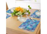 Tovagliette Abakuhaus Con Motivi Marini, Giocosi Numeri A Forma Di Delfino In Un Mosaico Colorato Con Tema Della Vita Sottomarina, Decorazioni Da Tavola In Tessuto Resistente Al Lavaggio Per La Sala Da Pranzo E La Cucina, Multicolore