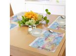Abakuhaus Tovagliette Colorate, Sfondo Romantico Con Pennellate Sfocate E Motivi A Farfalle, Tiscjdeco In Tessuto Resistente Al Colore Per La Sala Da Pranzo E La Cucina, Multicolore