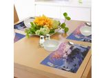 Tovagliette Fantasia Abakuhaus, Paesaggio Magico Con Alberi Spogli In Un'idilliaca Vallata Invernale Innevata, Tiscjdeco In Tessuto Resistente Al Lavaggio Per La Sala Da Pranzo E La Cucina, Multicolore