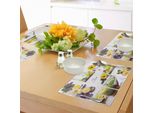 Tovagliette Abakuhaus Spa, Giornata Felice E Tranquilla In Una Località Termale Con Fiori, Candele E Oli Essenziali, Decorazioni Da Tavola In Tessuto Resistente Ai Colori Per La Sala Da Pranzo E La Cucina, Viola, Giallo E Bianco