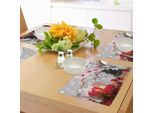 Tovagliette Abakuhaus Spa, Tema Invernale-Natalizio Con Orchidea Rosa E Candela Rossa, Decorazioni Da Tavola In Tessuto Resistente Al Lavaggio Per Sala Da Pranzo E Cucina, Bianco, Nero, Rosa E Rosso