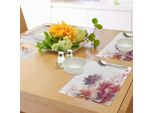 Abakuhaus Tovagliette Astratte, Motivo Floreale Moderno Con Fiori E Foglie Immagine Romantica Dettagliata, Tovaglietta Decorativa In Tessuto Resistente Al Lavaggio Per La Sala Da Pranzo E La Cucina, Arancione, Lilla E Rosa