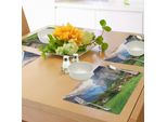 Abakuhaus Tovagliette Europee, Città Turistica GrüNfelder Lauterbrunnen Oberland Bernese Svizzera Europa, Tiscjdeco In Tessuto Resistente Ai Colori Per La Sala Da Pranzo E La Cucina, Verde Grigio