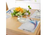 Abakuhaus Tovagliette Astratte, Arcobaleno Moderno Con Motivo Ondulato Su Sfondo Bianco, Tovagliette Decorative In Tessuto Resistente Al Lavaggio Per Sala Da Pranzo E Cucina, Arancione, Viola, Blu E Rosso