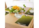 Tovagliette Abakuhaus Gialle, Motivo Sfumato Su Sfondo Giallo Con Pois Neri Di Dimensioni Variabili, Tiscjdeco In Tessuto Resistente Al Lavaggio Per La Sala Da Pranzo E La Cucina, Giallo E Nero