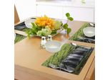 Tovagliette Abakuhaus Con Cascata, Cascate Multiple Circondate Da Rocce Nere E Alberi Verdi Naturali, Tiscjdeco In Tessuto Resistente Al Colore Per La Sala Da Pranzo E La Cucina, Bianco, Nero E Verde