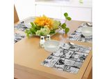 Abakuhaus Tovagliette Torre Eiffel, Volti Di Donne Con Diversi Tipi Di Trucco Agli Occhi Torre Eiffel Romance Parigi Immagine, Tiscjdeco In Tessuto Resistente Al Lavaggio Per La Sala Da Pranzo E La Cucina, Bianco Nero Grigio