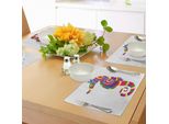 Tovagliette Abakuhaus, Grafica Con Divertenti Cavallucci Marini Colorati, Fauna Marina, Pesci Ossei, Oggetto Retrò Marittimo, Decorazione Da Tavola In Tessuto Resistente Ai Colori Per La Sala Da Pranzo E La Cucina, Multicolore