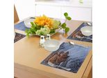 Tovagliette Abakuhaus Africa, Orsi Grizzly Che Pescano Nella Cascata Del Fiume In Alaska Natur Camp View, Tiscjdeco In Tessuto Resistente Ai Colori Per La Sala Da Pranzo E La Cucina, Bianco Marrone
