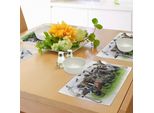 Tovagliette Abakuhaus Africa, Collage Digitale Di Animali Selvatici Con Stampa A Tema Safari Africano, Decorazione Da Tavola In Tessuto Resistente Ai Colori Per La Sala Da Pranzo E La Cucina, Multicolore