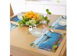 Tovagliette Abakuhaus Wal, Una Balena Massiccia, La Regina Degli Oceani, Intorno Al Pianeta Natura, Tiscjdeco In Tessuto Resistente Al Lavaggio Per La Sala Da Pranzo E La Cucina, Blu Scuro, Arancione E Nero